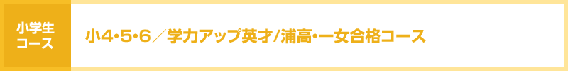 小4・5・6/学力アップ英才/浦高・一女合格コース