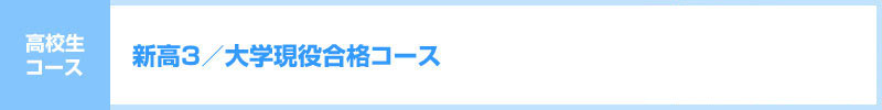新高3/大学現役合格コース